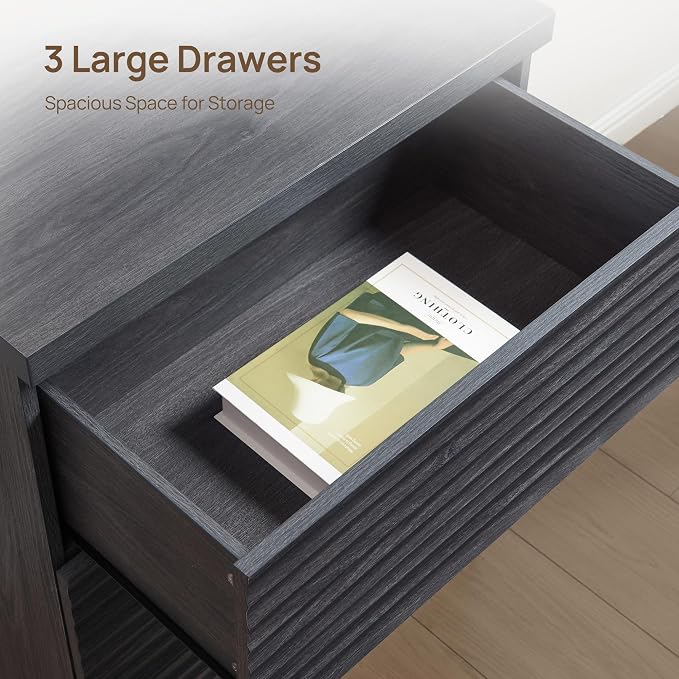SICOTAS Buffet Cabinet with Storage, Modern Accent Sideboard Credenza with 3 - Image 4