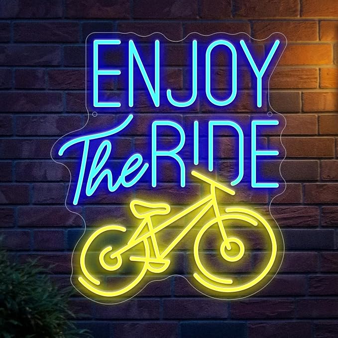 Enjoy The Ride Neon Sign, Gym Sign Fitness Neon Light, Motivational Sport by STOERNEON