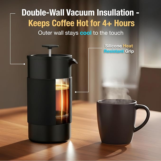Travel French Press Coffee Maker Set - 12 oz | Portable Travel French Press - Image 6