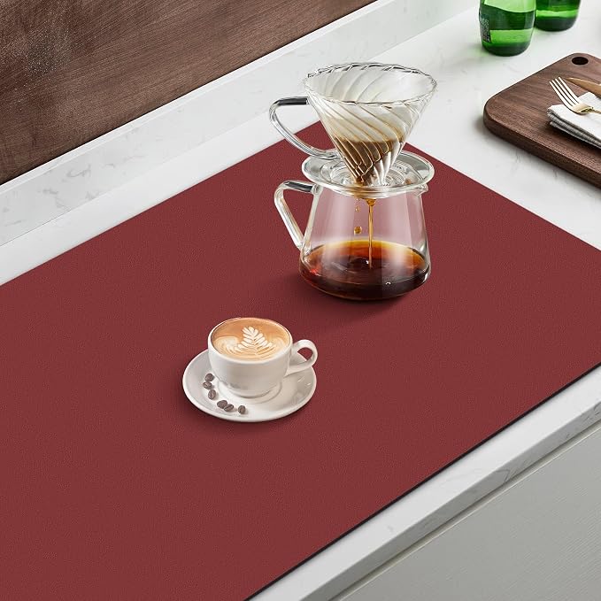 WISELIFE Coffee Mat Super Absorbent Dish Drying Mat Coffee Bar Accessories Match - Image 5