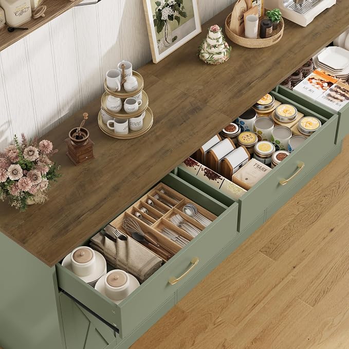 HOSTACK 71" Large Sideboard Buffet Cabinet - Image 7