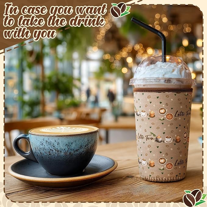 6 Pcs Teacher Iced Coffee Cup Sleeves Gift End of Year Appreciation Reusable - Image 4