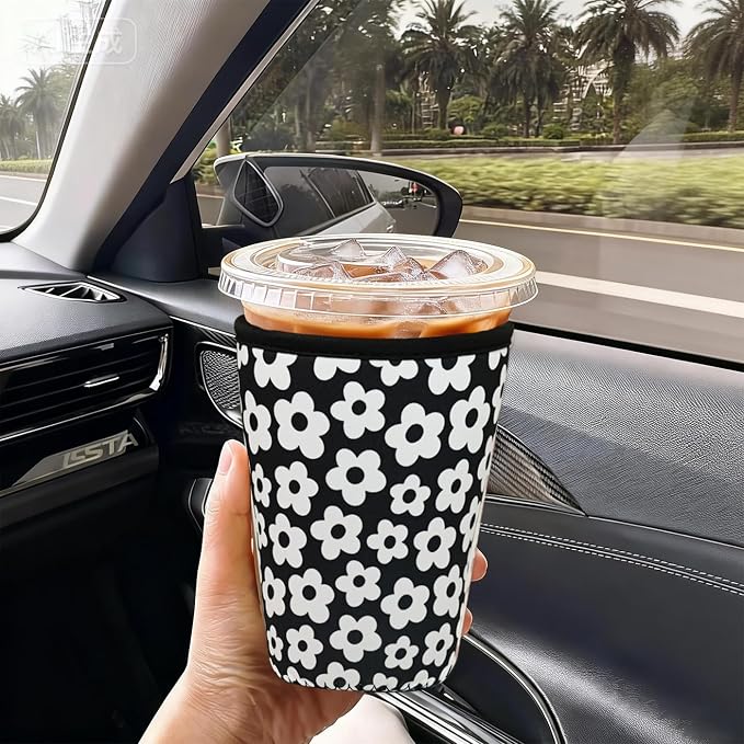 Haevola 3 Pieces Reusable Insulated Neoprene Iced Coffee Cup Sleeve, Durable - Image 2
