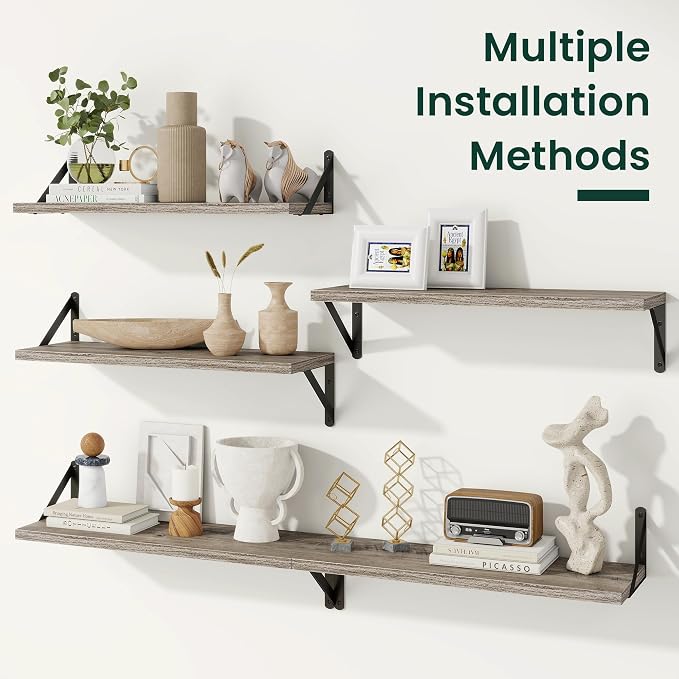 Floating Shelves 8 Inch Deep, 48W x 8D Wall Shelf Set of 2, 70 lbs Heavy Duty - Image 7