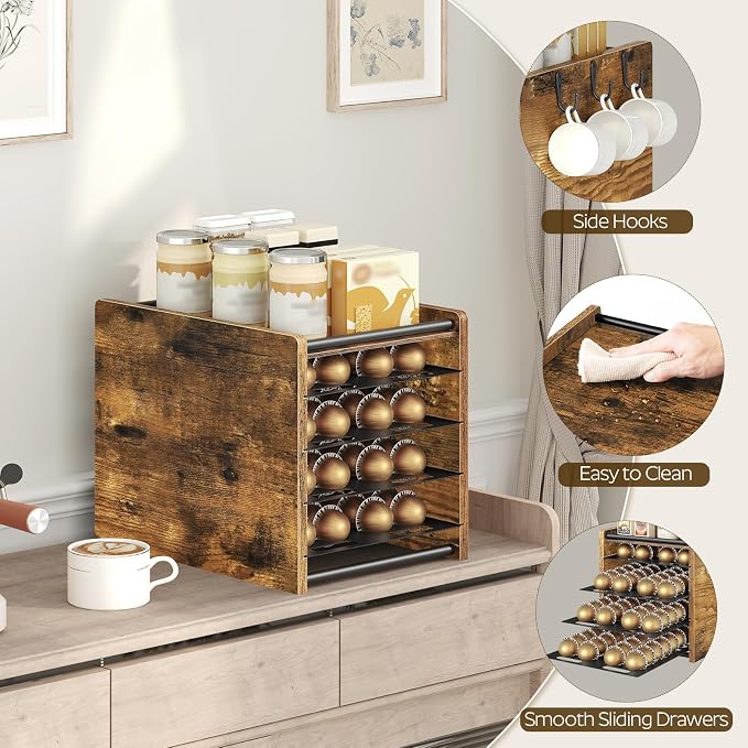 YATINEY Coffee Pod Drawer Holder, 4 Tier Holder - Image 6