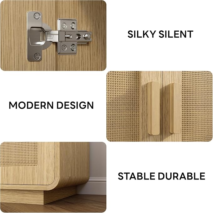LIKIMIO Rattan Buffet Cabinet, Sideboard Cabinet - Image 8