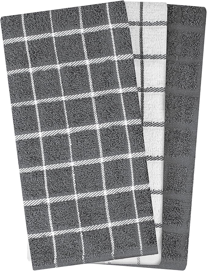 Ritz Premium 100% Cotton Terry Check Kitchen Dish Towels - Image 2