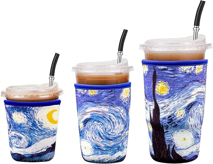 3 Pack Iced Coffee Sleeve Reusable by Cavllson