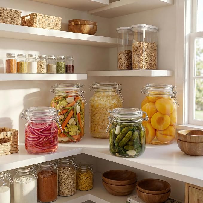 Multi Size - 5 Pack Square Glass Jars - Image 5