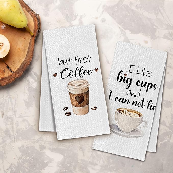 Coffee Kitchen Towels, Coffee Lover Gifts Dish Tea Towels Drying Cloth - Image 3