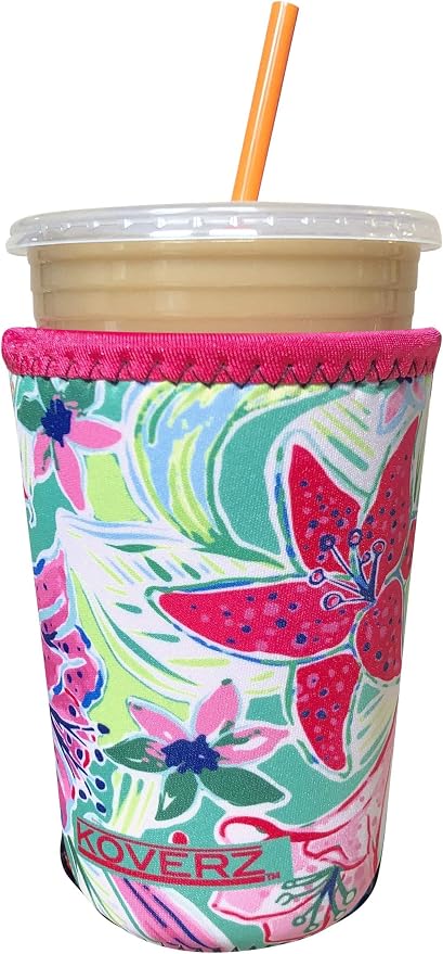 Iced Coffee Sleeve, Insulated Neoprene Cup Sleeve, Fits a 24 Oz. Coffee Cup by Koverz
