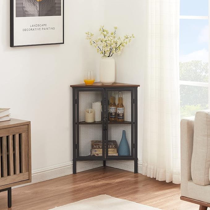 VECELO Corner Cabinet/Table, 3-Tier Display Shelves - Image 5