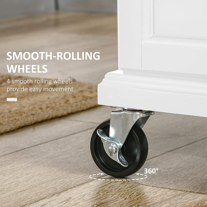 HOMCOM Kitchen Island on Wheels, Rolling Kitchen Cart - Image 5