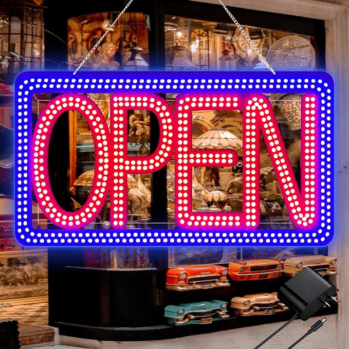 16.5"x9" Horizontal LED Open Sign by Unknown