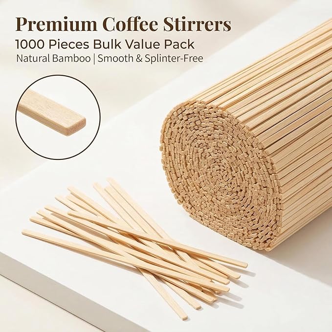 MAQIHAN 1000pcs Wooden Coffee Stirrers - Image 6