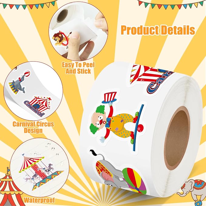 Haooryx Carnival Circus Stickers Rolls - Image 3