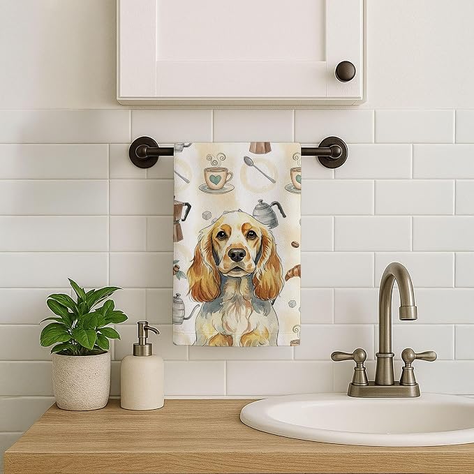 Caroline's Treasures Lemon Roan English Cocker Spaniel Coffee Bar Kitchen Towel - Image 7