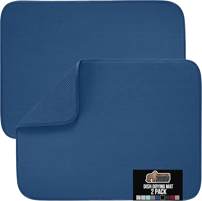 GORILLA GRIP Ultra Water Absorbent Microfiber Dish Drying Mat, 18x24 2 PK by Unknown