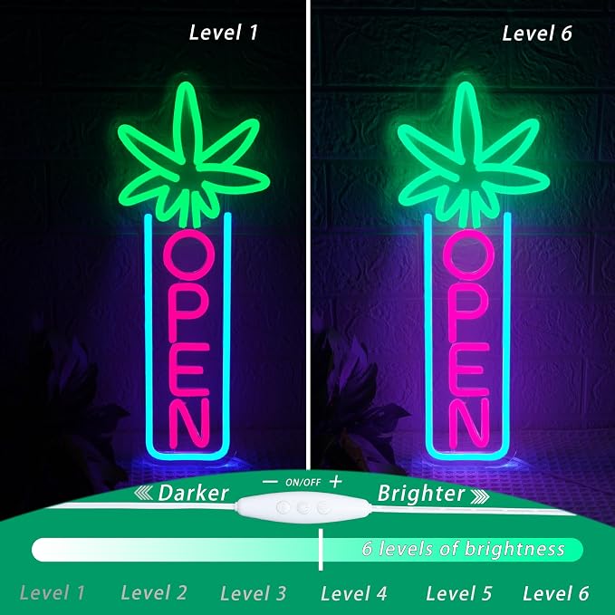 Green Leaf Neon Sign Dimmable Open Neon Lights - Image 5