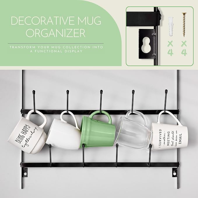 Sorbus Mug Rack for Wall - Image 3