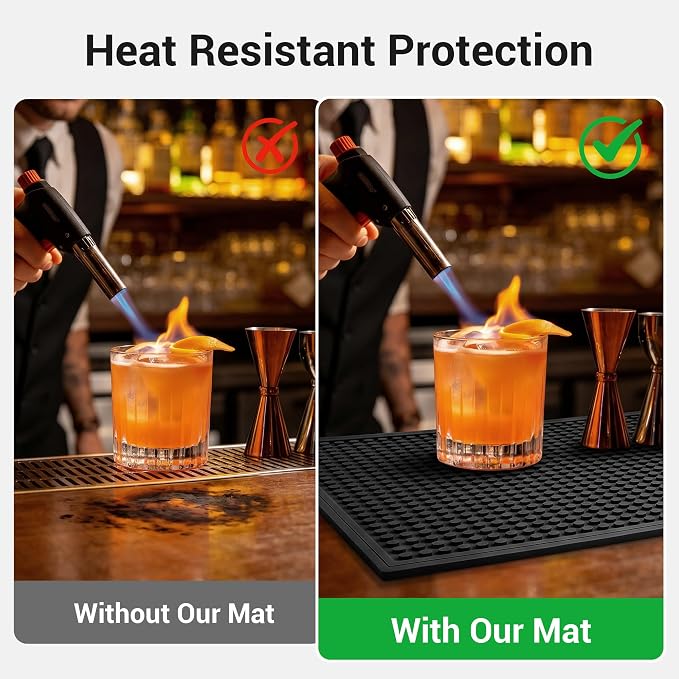 Rubber Bar Mat for Counter, Heat Resistant & Spill-proof Countertop Protector - Image 2