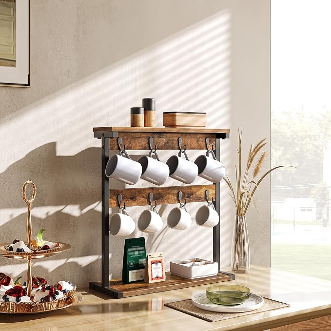 YATINEY Coffee Mug Holder for Counter, 2 Tier Mug Tree Rack, - Image 2