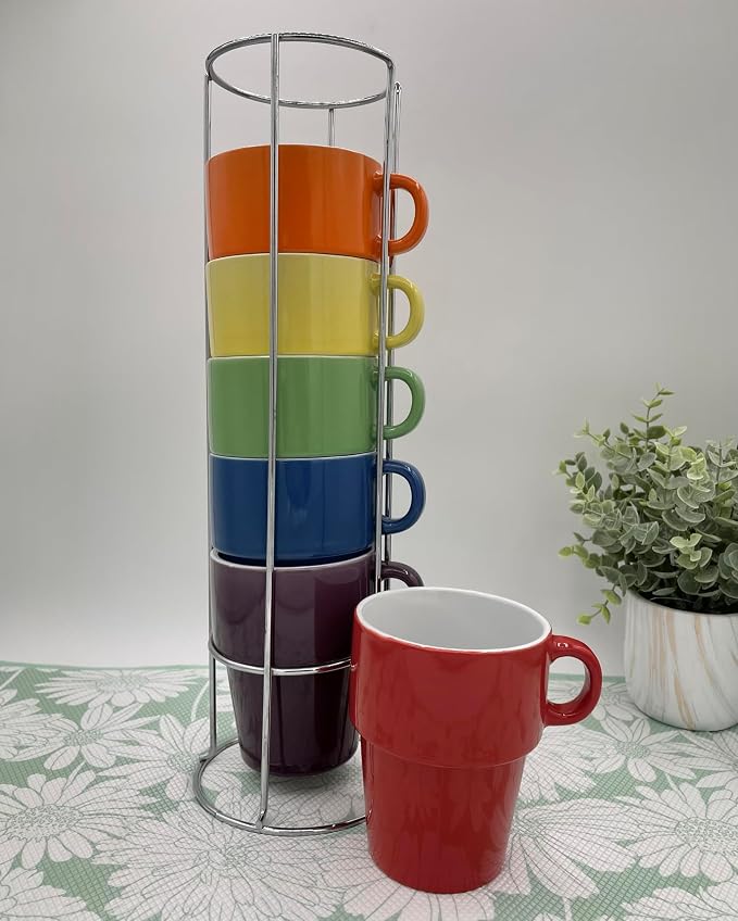 gypsy color 12 oz Cappuccino Stacking Mug Set - Image 5