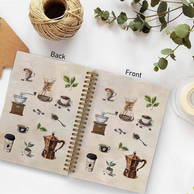 Vintage Coffee Spiral Notebook, Coffee Lovers Gifts Journal Notebook, Retro - Image 3