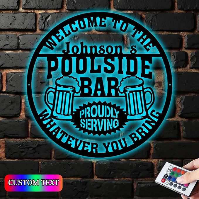 Personalized Backyard Bar Metal Wall Art - Image 2
