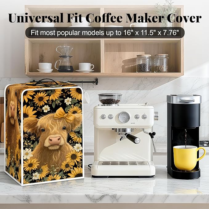 BVBOX Coffee Maker Cover, Durable Dustproof Lightweight Polyester Cotton Blend - Image 3