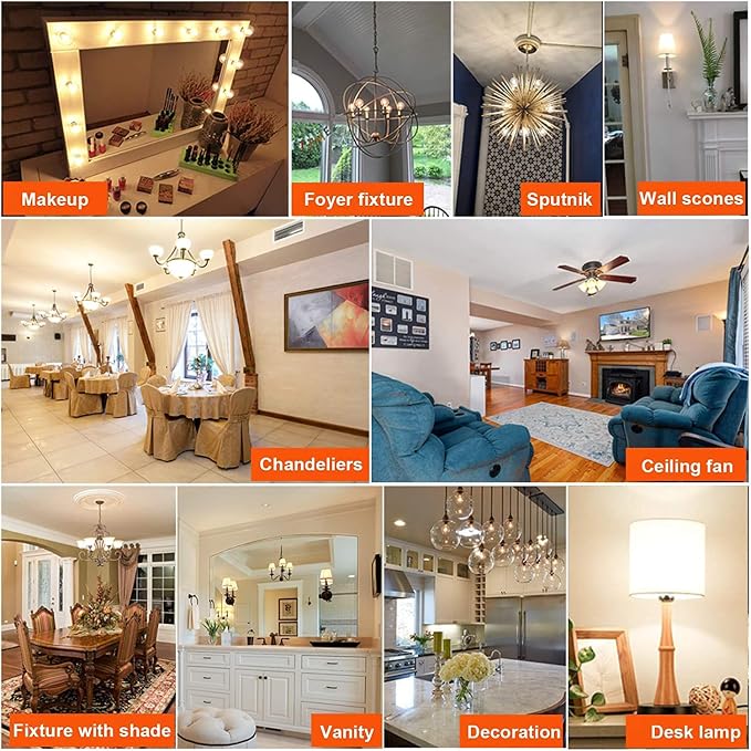 Leools E26 LED Bulb 8W Equivalent e26 led Bulb 75 Watt Dimmable E26 Edison Bulb - Image 9