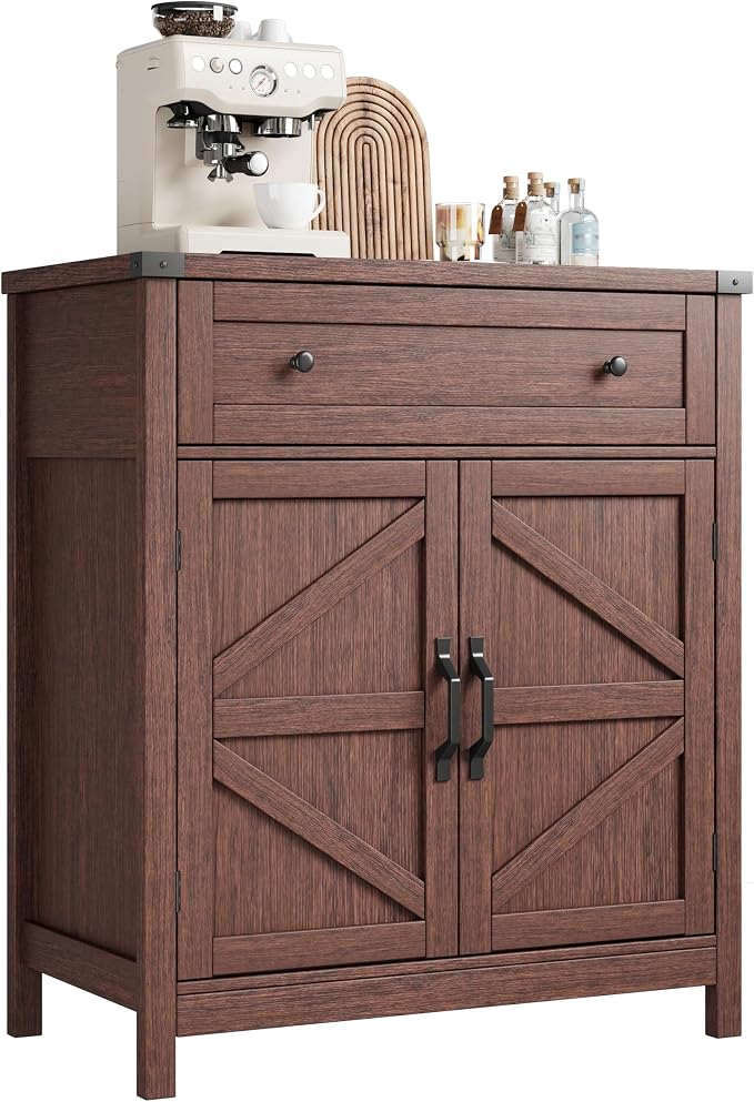 ChooChoo Kitchen Storage Cabinet, Coffee Bar Cabinet, Farmhouse Buffet Sideboard by ChooChoo