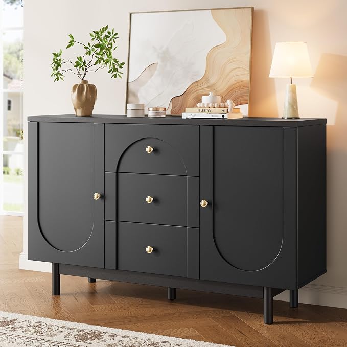 Buffet Cabinet with Drawers, Modern Coffee Bar Station Kitchen Table by Unknown