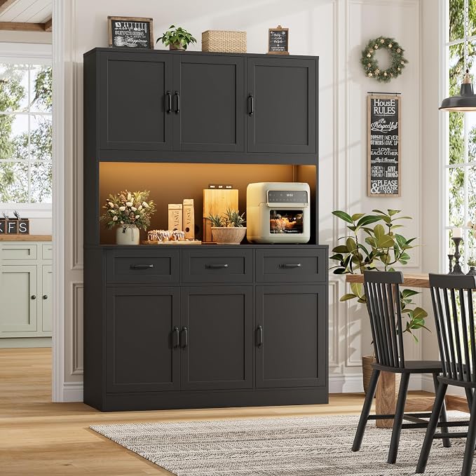 HOSTACK 72" Tall Kitchen Pantry Cabinet - Image 4