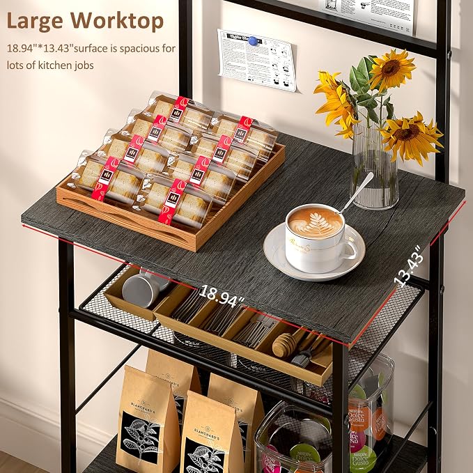 5 Tier Coffee Bar Station, Kitchen Stand - Image 5