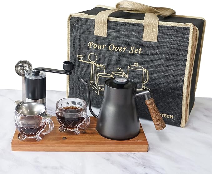 SOTECH Pour Over Coffee Maker Set Chinese Tea Set Wooden Storage Tray Coffee by SOTECHLLC