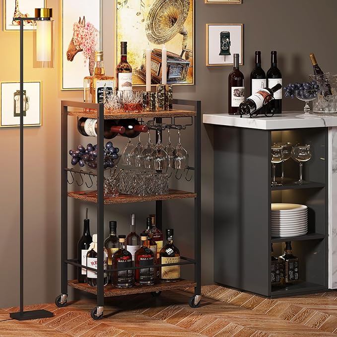 TUTOTAK Bar Cart, Home Bar Serving Cart - Image 7
