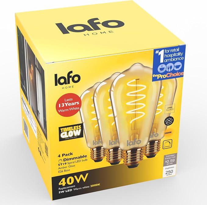 TimelessGlow 4 Pack Dimmable ST19 ST64 LED Edison Bulbs 5W 40W Equivalent Warm - Image 2