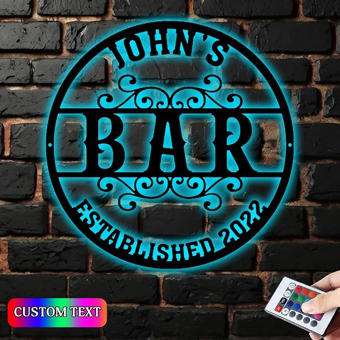 Personalized Bar Metal Wall Art - Image 2