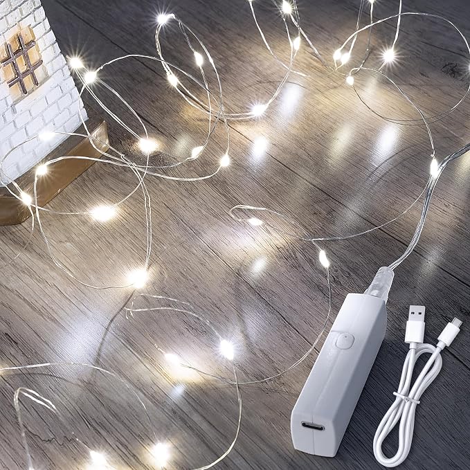 Lakumu Fairy Lights Battery Operated-Rechargeable LED String Lights by Lakumu