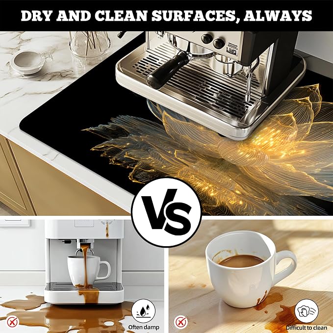 NYZE Coffee Mat Absorbent Non Slip Dish Drying Mat - Image 4