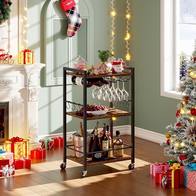 TUTOTAK Bar Cart, Home Bar Serving Cart - Image 8