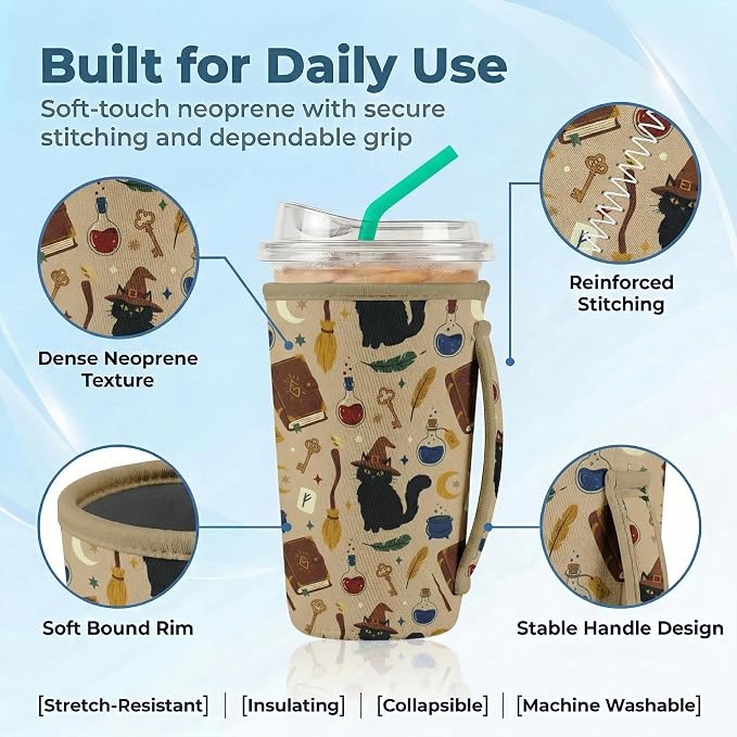 Artsocket 3 Pack Reusable Iced Coffee Sleeve - Image 4
