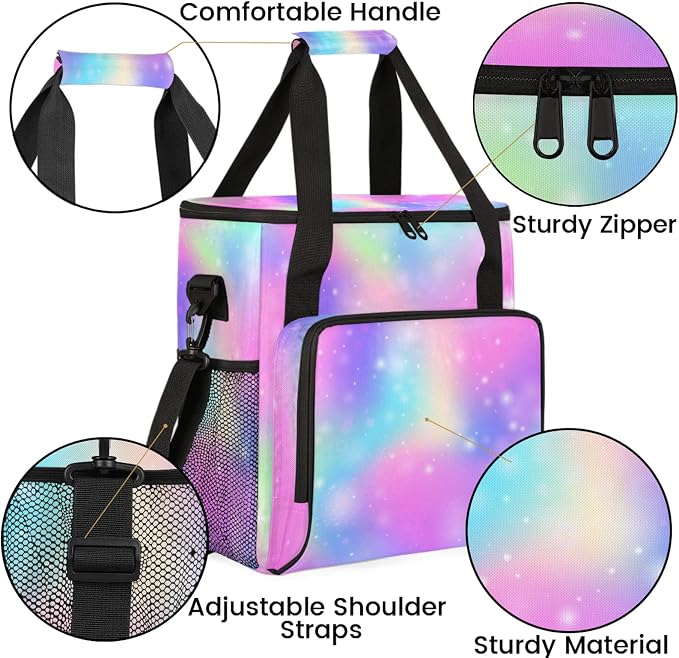 Galaxy Glitter Coffee Maker Carring Bag, Large Insulated Storage Organizer Case - Image 6
