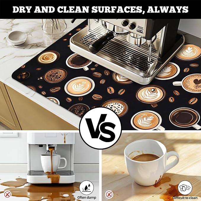 Dish Drying Mat Large Coffee Mat Absorbent Drying Mat - Image 4