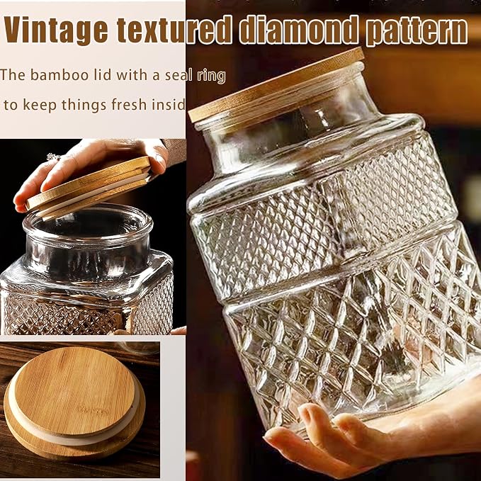 Viovian 60 OZ Vintage Glass Jar - Image 3