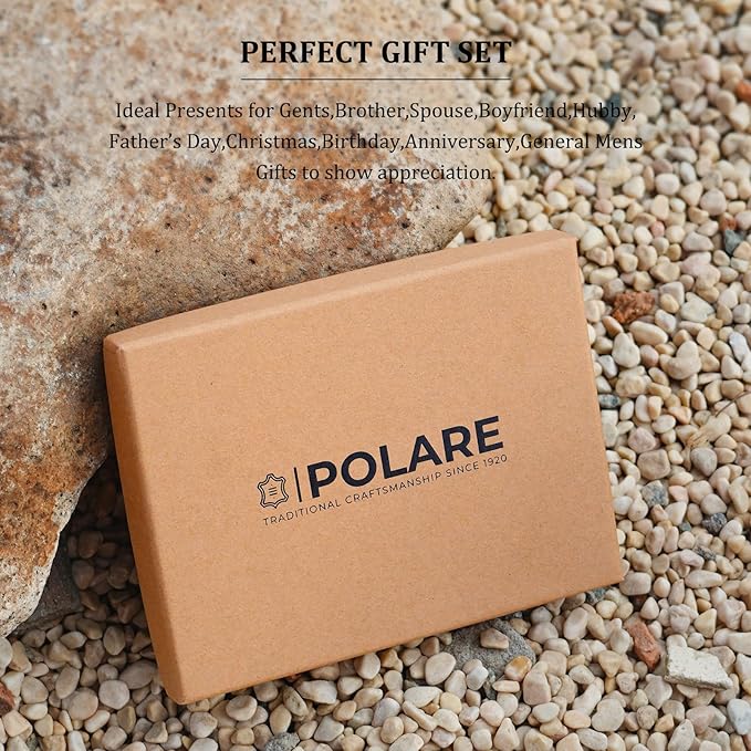Polare Full Grain Leather Pilot Wallet Passport Holder RFID Blocking Tri-fold - Image 5
