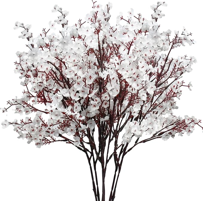 Mandy's 6 Bundles Artificial White Baby’s Breath Flowers | 18.5 Inch Silk by Mandys