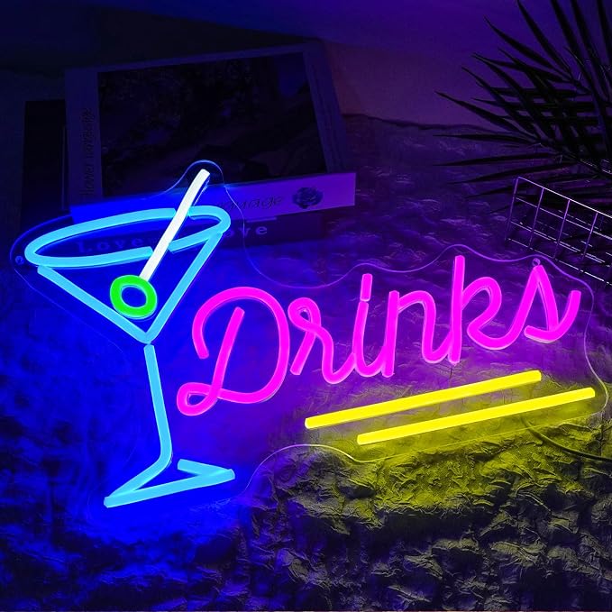 Drinks Neon Sign Dimmable Cocktail Neon Light Sign - Image 6