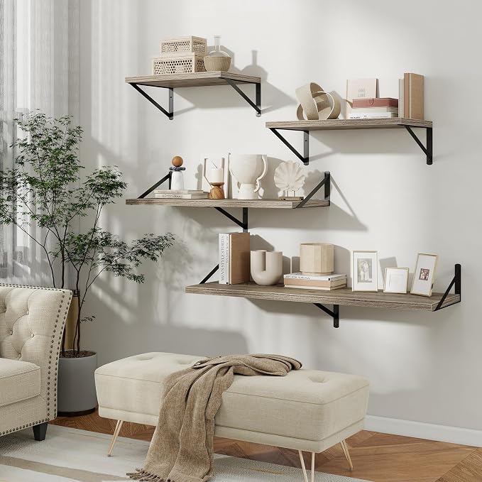Floating Shelves 12 Inch Deep, 24W x 12D Wall Shelf Set of 2, 50 lbs Heavy Duty - Image 9